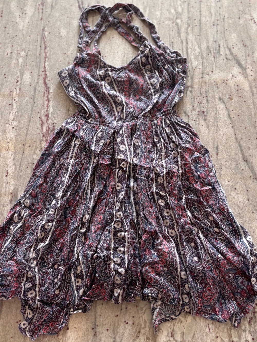 Abercrombie Fitch Bohemian Summer Dress - Flowy Crossback Paisley Size S